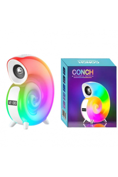 Poro Online Portable Speaker with Clock N 63, Snail Shape, Lamp, Multicolor, Battery Powered, Bluetooth, SD, Typ