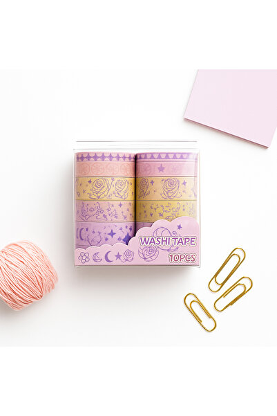 repro design Set de bandă decorativă Washi – 10 bucăți |   M4 roz