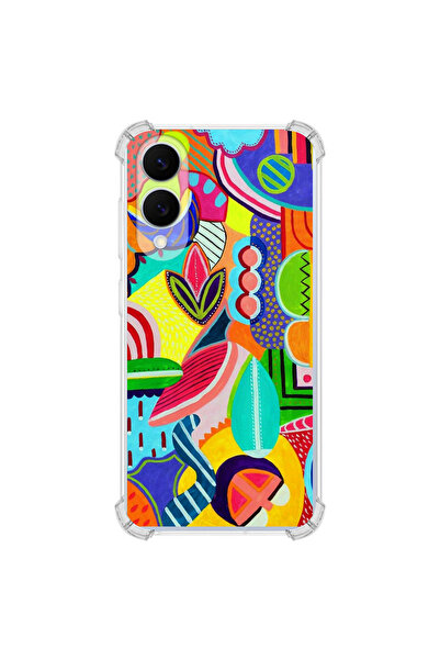 PrintiFy حافظة مضادة للصدمات بتصميم ريترو كولور 6 متوافقة مع هاتف سامسونج جال...