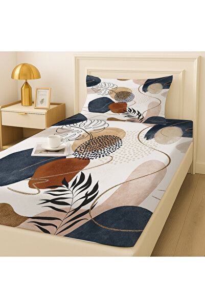 Else Dekor Γκρι καφέ Μίνιμαλ Σετ Ελαστικό Σεντόνι Μονό Κρεβάτι με Μαξιλαροθήκη 100x200cm