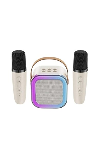 Poro Online Portable Karaoke Speaker K 12 with Two Microphones and Multicolor...