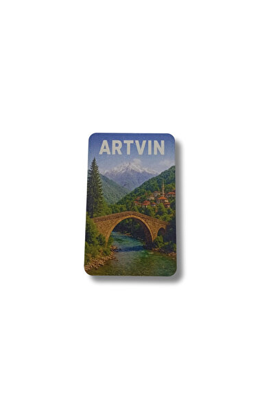 CraftbyBYC Artvin Temalı Resimli Ahşap Buzdolabı Magneti-Hediyelik Konsept Ma...