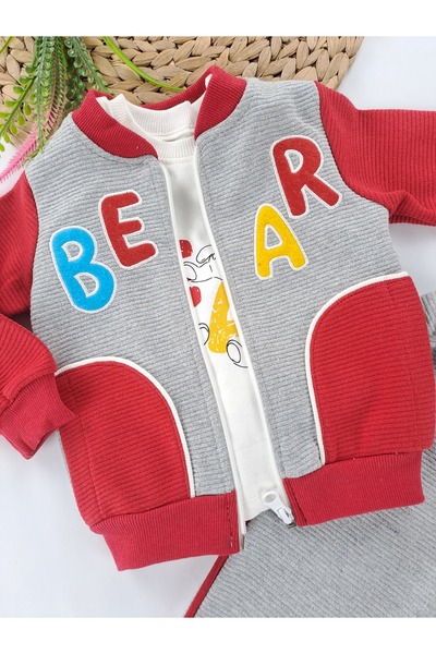Butik Boys' Three-Piece Set Seasonal Two-Thread Non-Shardon Premium Quality Bady Vest Pants