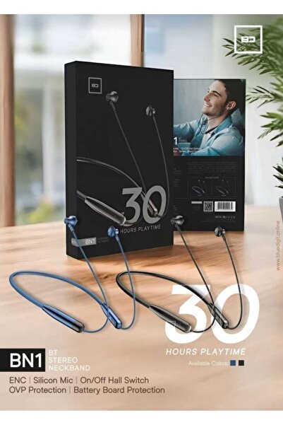 Bd سماعة رأس ستيريو بلوتوث مع شريط حول الرقبة ومدة تشغيل تصل إلى 30 ساعة