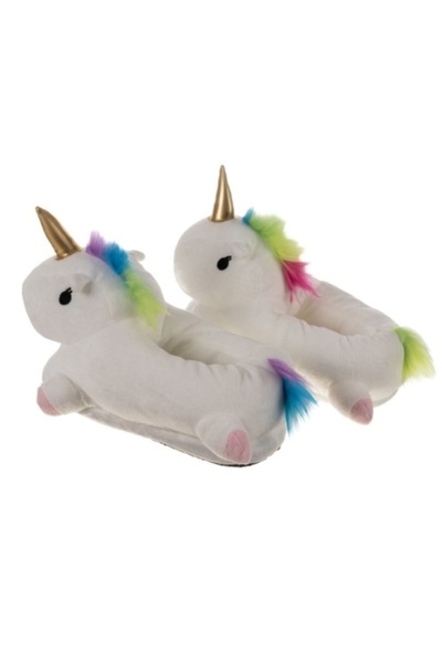 KESNUP Fluffy unicorn slippers size 34-38 Al
