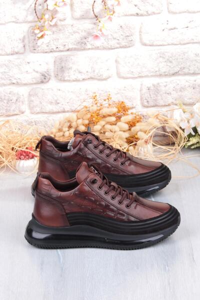 Pepita E053 Comfortable Rubber Laced Thick Air Sole Sole Genuine Leather Men's Shoes