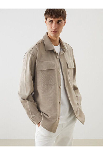 LC Waikiki Nevavm Regular Fit Long Sleeve Men's Shirt Jacket with Difference