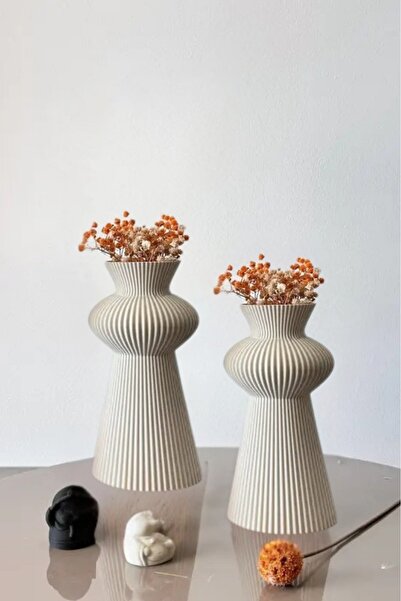 Minima Art Studio 2 bucăți (aceeași dimensiune) 16 cm vază în stil nordic boem Pinterest vază din pampas accesoriu decorativ pentru sufragerie