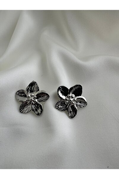 GREENSEA 5 Petals Flower Silver Color Earrings