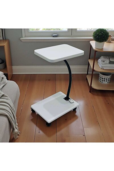 Casco طاولة جانبية عصرية متعددة الاستخدام، بسطح آمن وقاعدة متينة بعجلات لسهول...