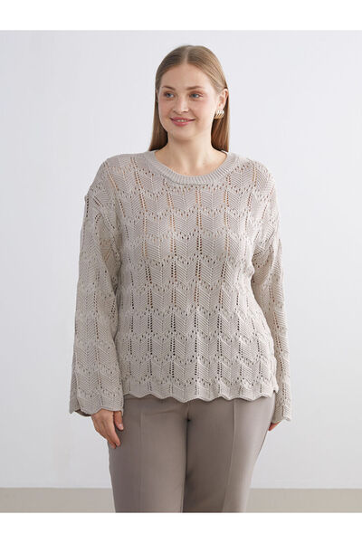 LC Waikiki Create Your Style from Uzg Store |   Crew Neck Openwork Women's Knitwear Sweater
