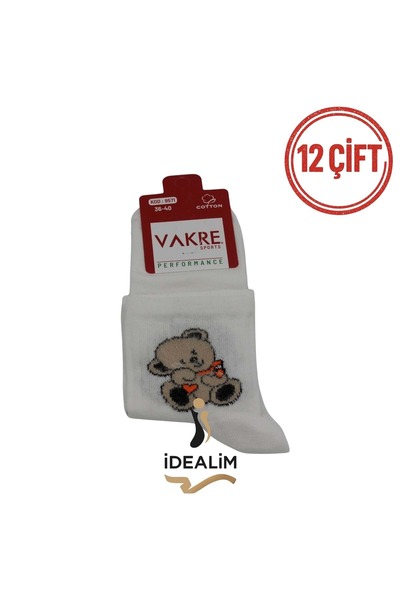 vakre 12-Pack Byn Orta Konç College Socks