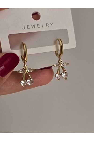 AURA taşlı kiraz küpe