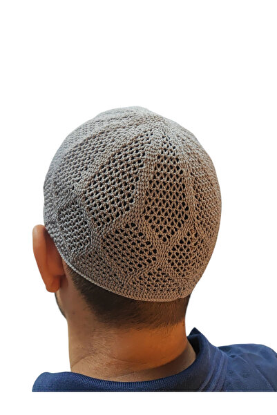 semazen Hand Knitted Model Knitwear Machine Knitted Prayer Cap Gray