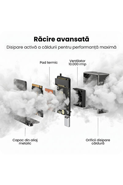 AresShield External SSD NVMe M.2 2230 Air rack, USB 3.2 Gen2 10Gbps, active cooling, up to 2TB (without SSD)