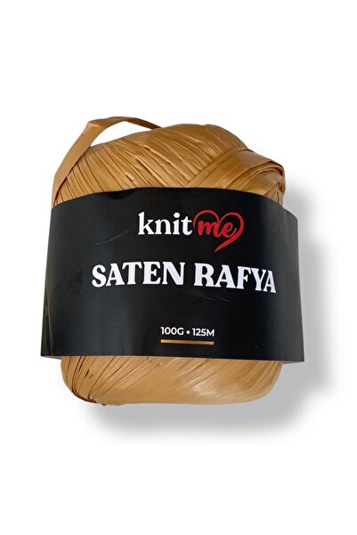 knitme Knit Me Saten Rafya-Raffia İplik 100 Gr Sütlü Kahve Bej