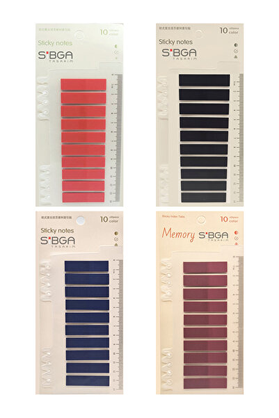 sibga tasarım 4 Pieces of Post-It (Black, Burgundy, Navy Blue, Red) Post-It Post It. Bookmark Bookmark Postit