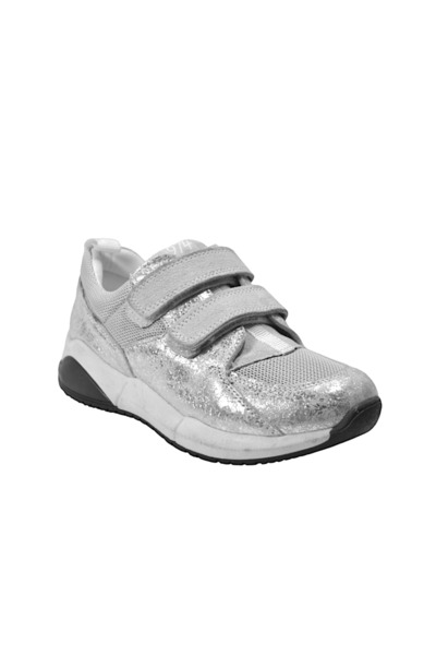 Onlo Ayakkabı 801-2 Genuine Leather Silver Orthopedic Velcro Girls' Sports Shoes