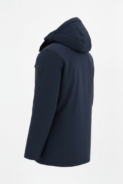 SİVAİST Pánský zimní péřový kabát v tmavě modré barvě – hřejivý, lehký a stylový designový kabát a bunda