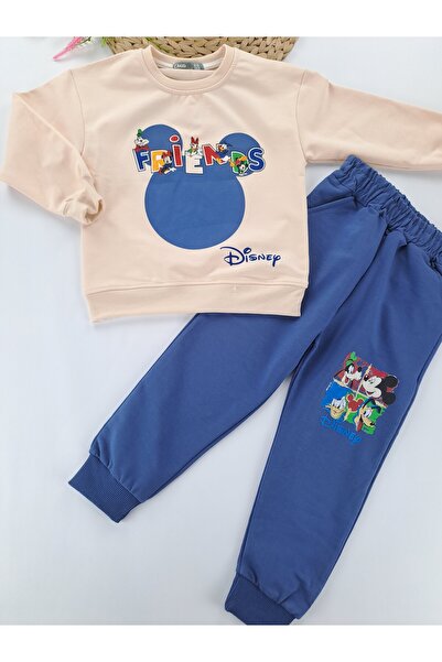 Butik Erkek Çocuk İkili Eşofman Takımı Mevsimlik 2 İplik Şardonsuz Baskılı