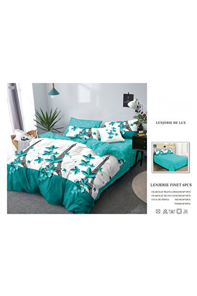 FIONNA.RO Lenjerii De Pat Din Finet 6 Piese - Paris Cu Fundite
