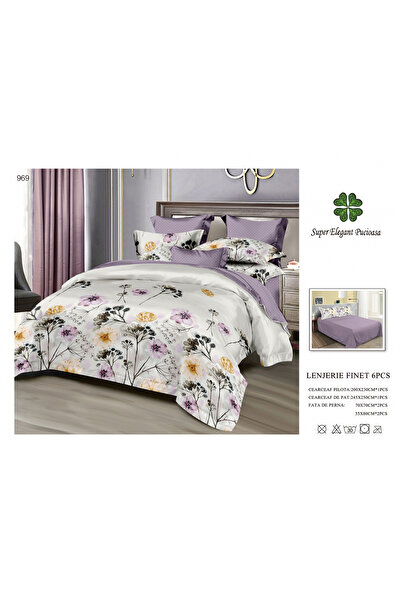FIONNA.RO Finet Bed Linen 6 Pieces - Lilac Flowers