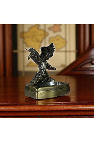 hediyesahibi Kartal Figürlü Metal Çakmaklı Masa Kül Tablası