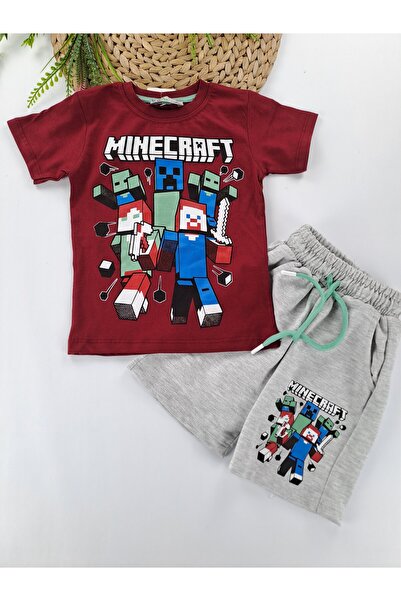 Butik Minecraft Štampano kratke hlače i majica za dečake, dupli set P Pamuk u...