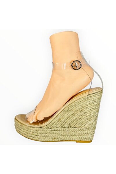 Public Desire Sandale Dama Tip Espadrile Public Desire, Barete PVC Transparente, Marimea 39 EU