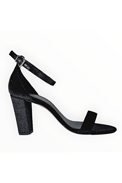 Karen Millen Women's Sandals with High Heels - Black Velvet - Size 39 EU