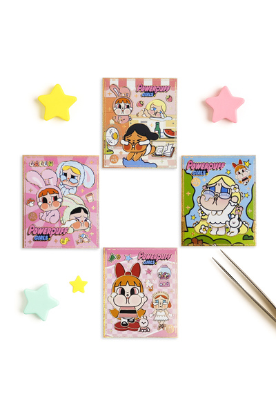 repro design Powerpuff Girls Crybaby Kawaii Mini Sticker Notebook Set of 2 150 Pieces Stickers Model as in Stock