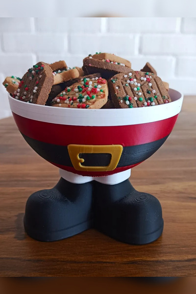 Genel Markalar Yılbaşı Temalı Ayaklı Kase | Noel Baba ve Elf Figürlü Dekorati...