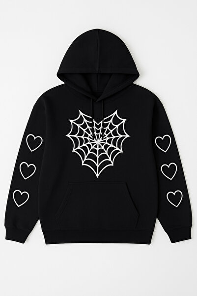 CLASSY.MODA سترة نسائية بغطاء للرأس – نمط شبكة العنكبوت على الواجهة الأمامية،...