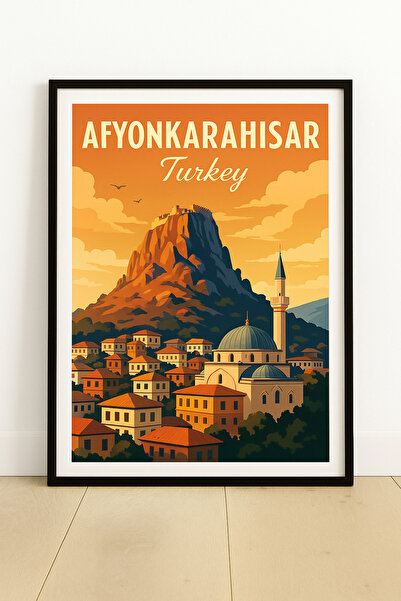 KAYABEY HOME Modern Design Turkey City Map Poster – Wooden Framed