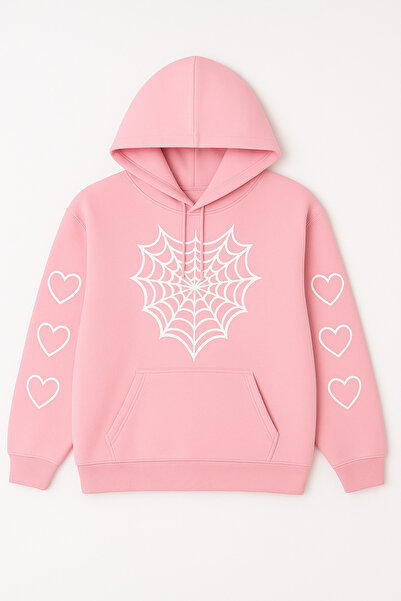 CLASSY.MODA سترة نسائية بغطاء للرأس – نمط شبكة العنكبوت على الواجهة الأمامية،...