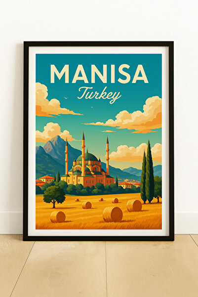 KAYABEY HOME Modern Design Turkey City Map Poster – Wooden Framed
