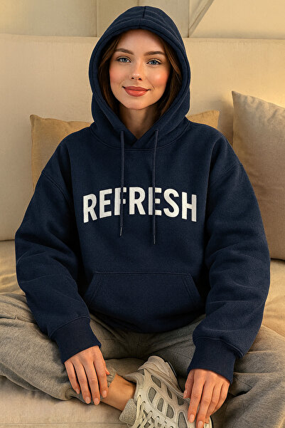 CLASSY.MODA Жіночий тринитковий худі з капюшоном REFRESH з принтом, зручний о...