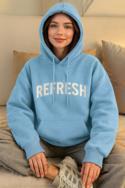 CLASSY.MODA Жіночий тринитковий худі з капюшоном REFRESH з принтом, зручний о...
