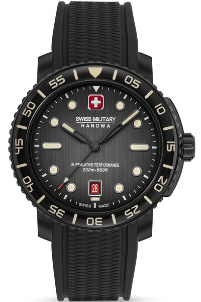 Swiss Military ساعة يد رجالية سموجن0001730 بلاك مارلين