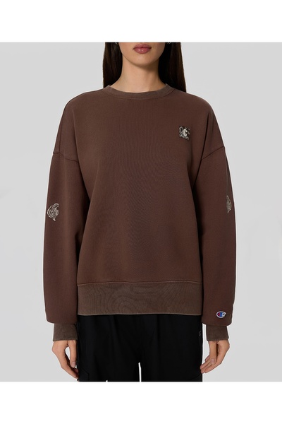 Champion Crewneck Sweatshirt Kahverengi Kadın Sweatshirt - 117442-MS563