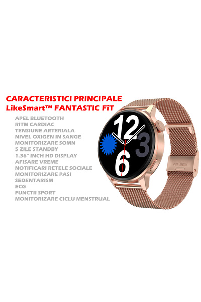 İSP SmartWatch LikeSmart Fantastic FiT, 1.36", Bluetooth Call, Romanian Language Menu, SpO Oximeter