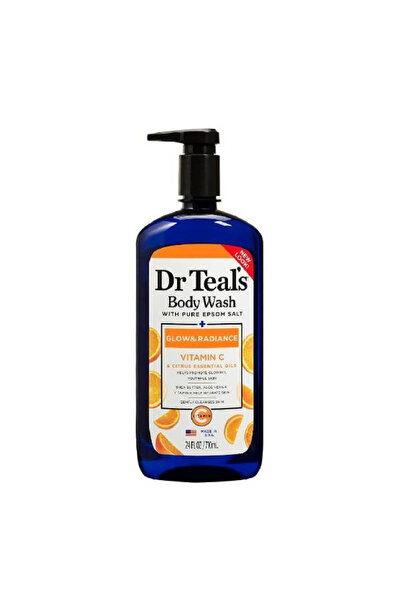 Dr Teals دكتور تيلز غسول جسم 710 مل ملح إبسوم النقي بفيتامين سي