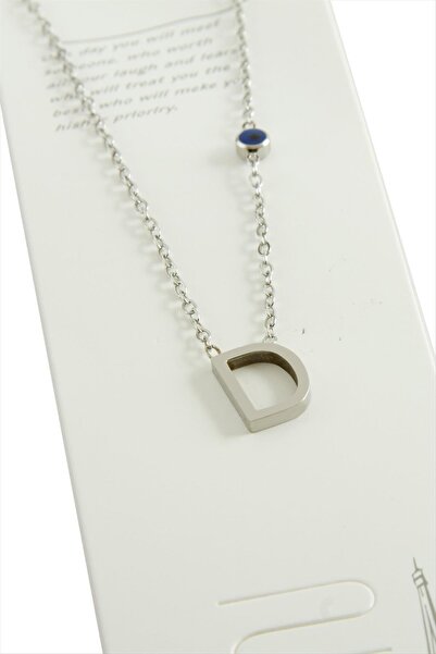 nolva Silver Color Letter Steel Necklace