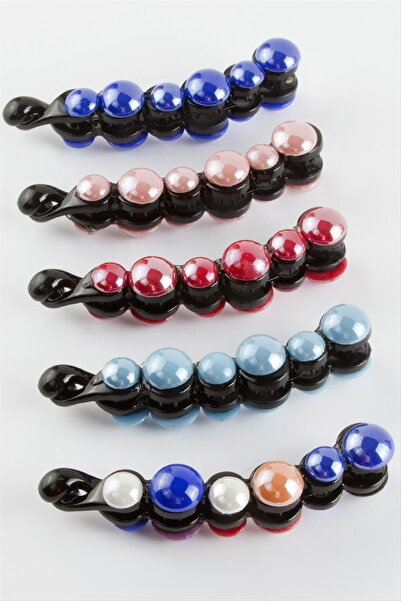 Ayena Moda مشبك موز ملون مرصع باللؤلؤ