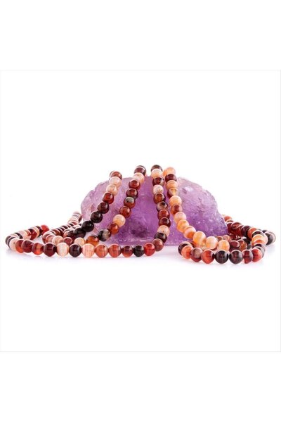 İNLAKECHANDMADE 8 mm Veined Agate Stone