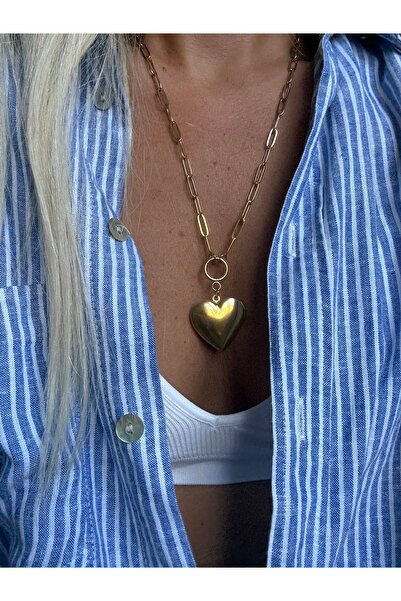 Rossetto Atelier Paslanmaz Çelik Büyük Açılabilir Kapaklı Kalp Kare Zincirli ...