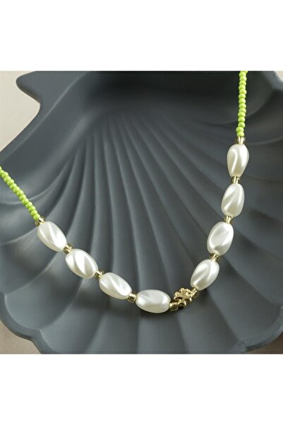 nolva قلادة من الخرز الرملي اللؤلؤي