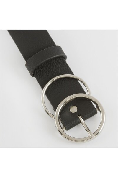 SiHako Mtxdpn Round Buckle Belt (150829) 3 Cm-Black