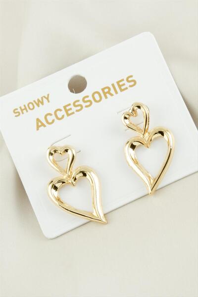 ZERO LAND أقراط معدنية من DS-DERIN Kalp للموسم الجديد - أصفر