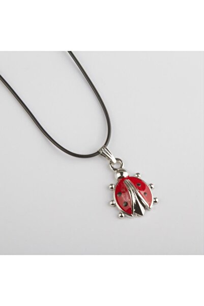 Generic Brand Ladybug Figured Leather Necklace